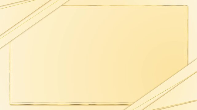 Cream luxury frame background soft gold lines, layered paper folds, warm beige space, elegant minimal style. for wedding videos, invitation slides, premium titles, product promos, and classy overlays.
