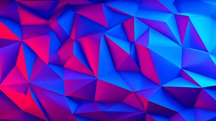 Fototapeta premium Abstract geometric background with sharp triangular shapes in vibrant blue and magenta colors
