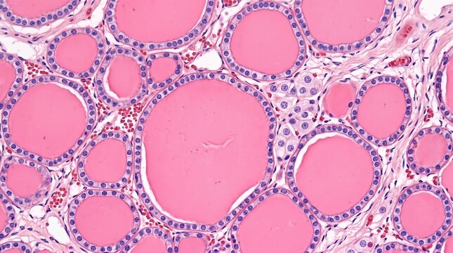 Thyroid Follicle Colloid Storage Histology Section