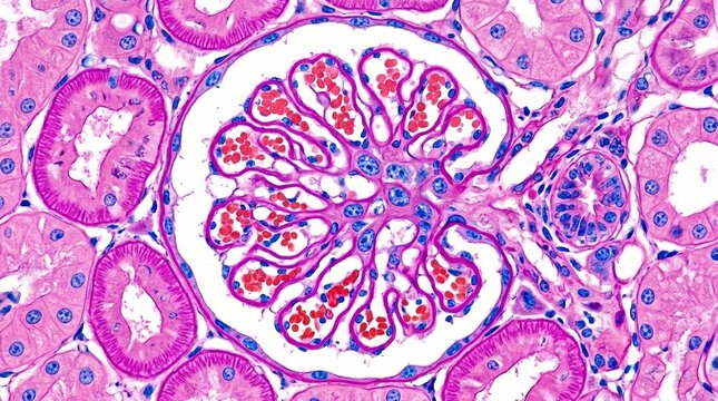 Renal Glomerulus Capillary Tuft Light Microscopy