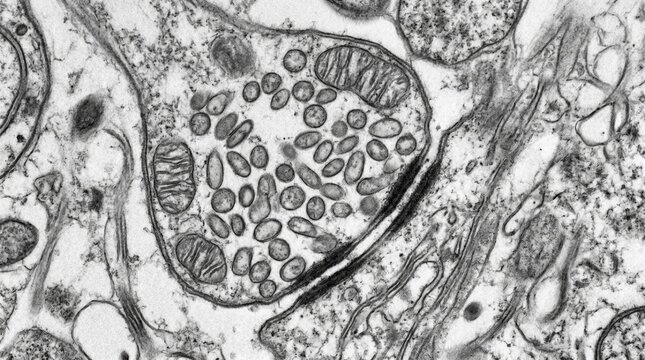 Brain Cortex Inhibitory Synapse Ultrastructure TEM