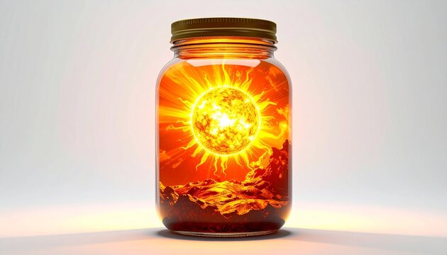 Soleil miniature dans un bocal