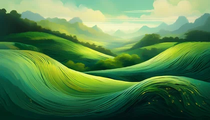 Fototapete Krankenhaus serene green abstract nature landscape  © Juana