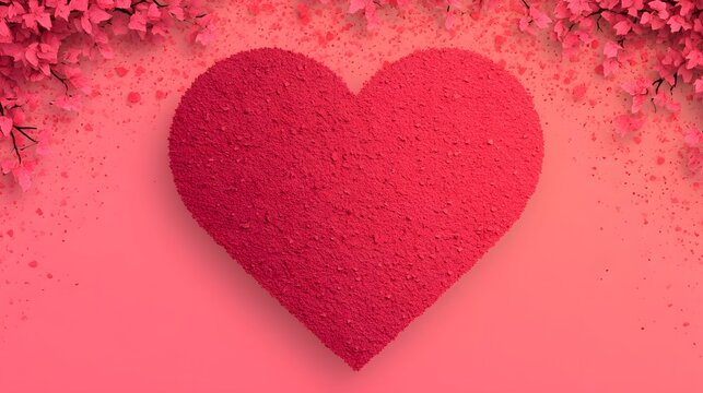 Heart shape made of pink powder