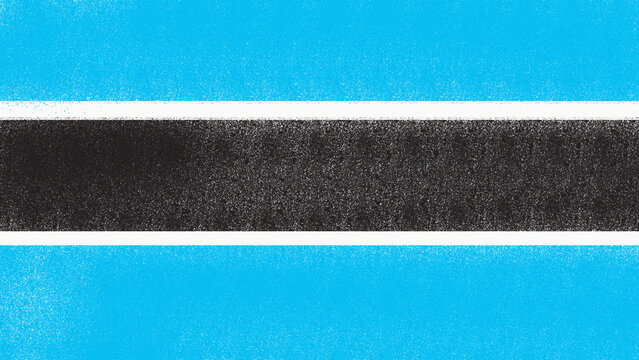 Flag of botswana, horizontal stripes of light blue, black, and white