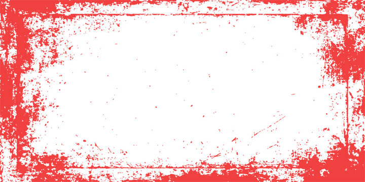 A textured red rectangular border that features a rugged, aged appearance, adding character. The imperfect edge evokes a sense of vintage style and handmade quality.