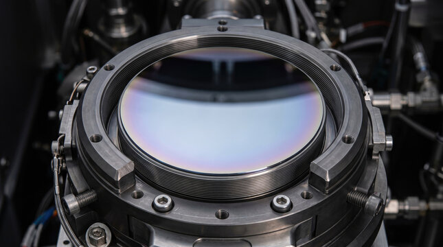 Semiconductor Wafer Alignment System in Cleanroom for Microchip Manufacturing