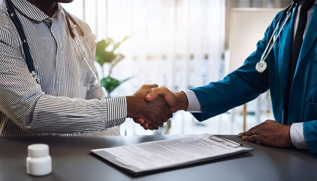 doctor and patient handshake trust and care