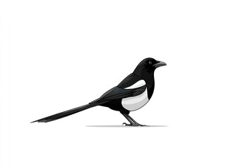 Fototapeta premium Black-and-white Magpie Perched Gracefully