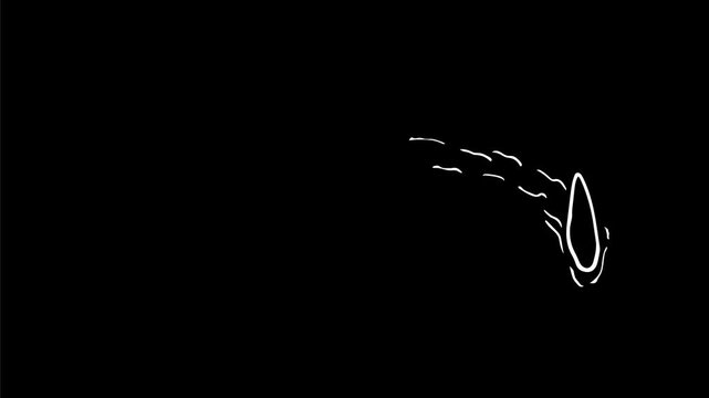 2d Animation motion graphics drawing of a shark fin above water circling it&rsquo;s prey on white, black and green screen in 4K ultra-high-definition.