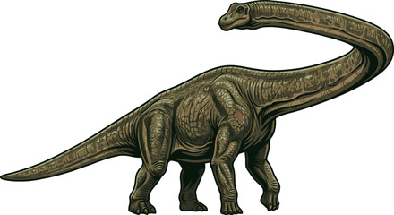 Argentinosaurus Giant Dinosaur Vector Illustration  © pixelmint75