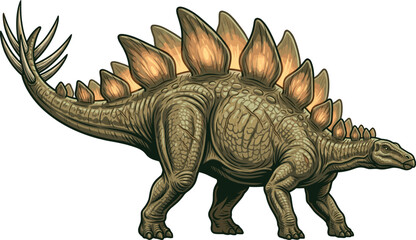 Stegosaurus Plate Back Dinosaur Vector Illustration  © pixelmintshop