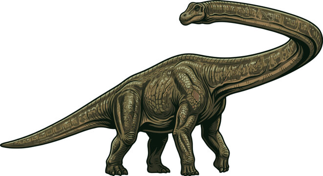 Argentinosaurus Giant Dinosaur Vector Illustration
