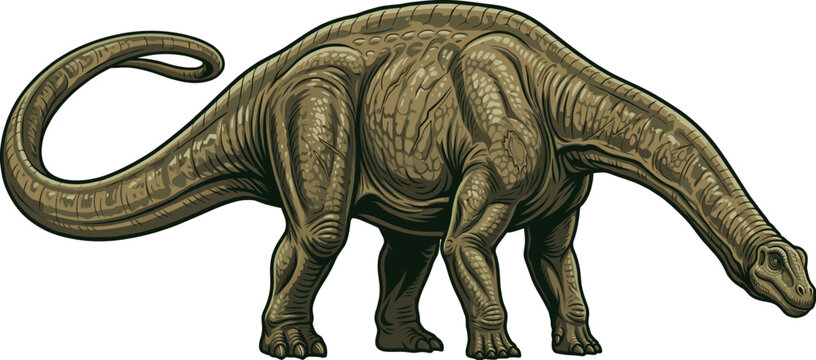Apatosaurus Jurassic Dinosaur Vector Illustration