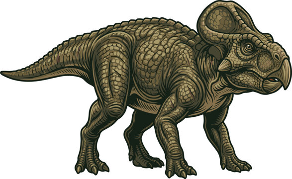 Protoceratops Small Dinosaur Vector Illustration