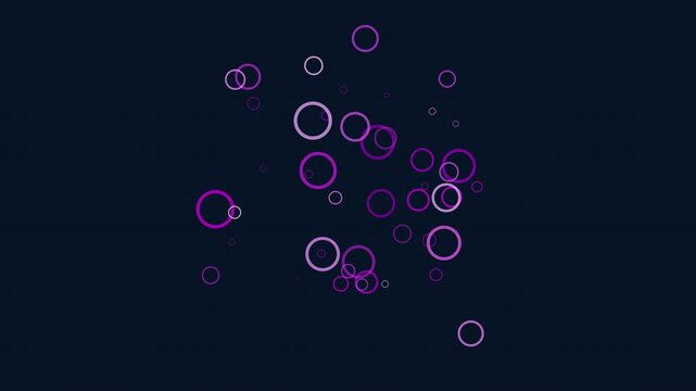 Animated neon purple ring circles drift and pulse on a dark blue background, creating a modern tech style abstract backdrop for presentations, apps, and UI design