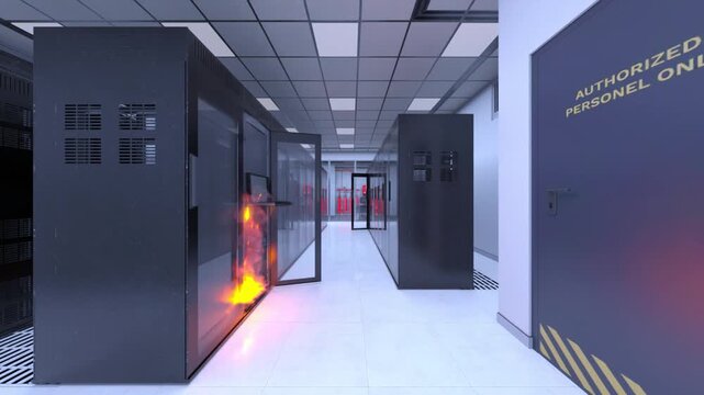 サーバールーム　3DCGレンダリング
