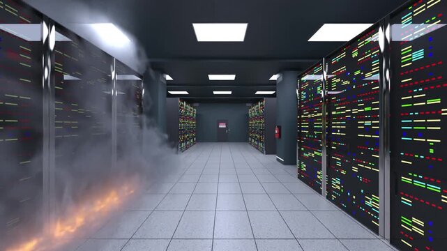 サーバールーム　3DCGレンダリング
