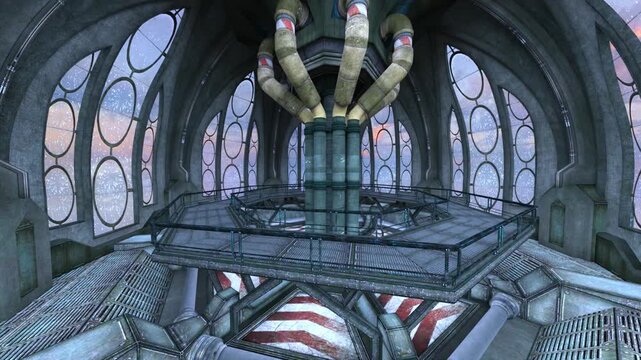 ミサイル発射基地　3DCGレンダリング