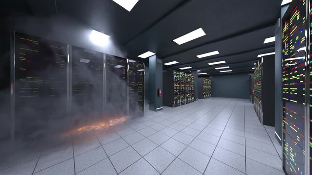 サーバールーム　3DCGレンダリング