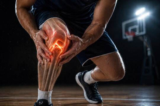 Basketball Player Knee Injury &ndash; Sports Trauma, ACL Tear, Meniscus Damage and Joint Pain Concept