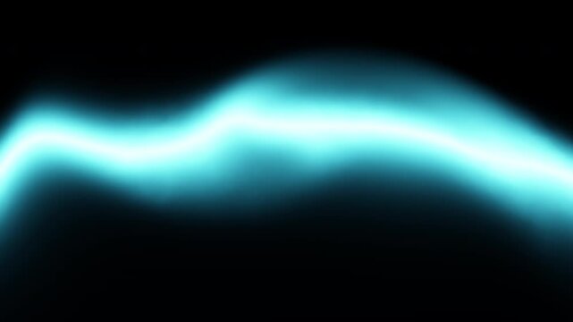 Glowing blue electric wave and light streak moving across a dark background, abstract energy and technology concept for motion graphics, sci fi visuals, and overlays