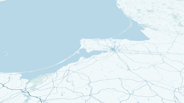 Modern minimalist vector map of Kaliningrad, Russia. High-quality scalable illustration of Kaliningrad city grid, Pregolya River, and Kneiphof island for posters and urban design.