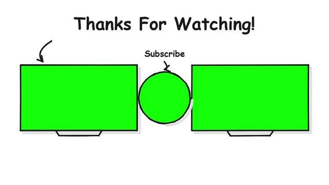 thanks for watching computer monitor with green screen