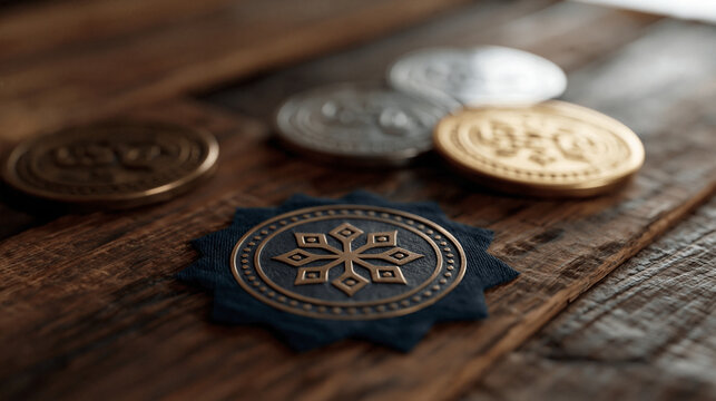 Tiered achievement badge system showing bronze, silver, and gold certification levels with progressive icon complexity for professional skills training platform and online learning course completion