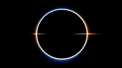 Fototapeta premium 光のリングが浮かぶ宇宙空間のイメージ。科学や宇宙関連のプレゼンテーションやデジタルコンテンツに最適な背景素材