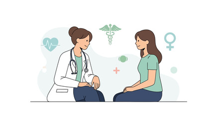Fototapeta premium Doctor consulting patient, medical consultation, healthcare, and wellness concept