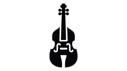 Fototapeta premium Double bass instrument icon vector illustration of a string musical instrument isolated on white background