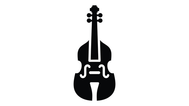 Double bass instrument icon vector illustration of a string musical instrument isolated on white background