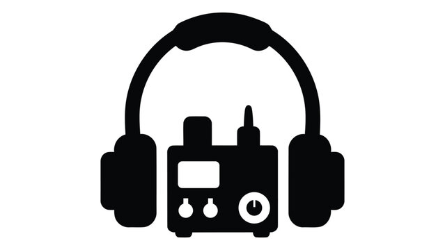 Headphone amplifier device icon isolated on white background