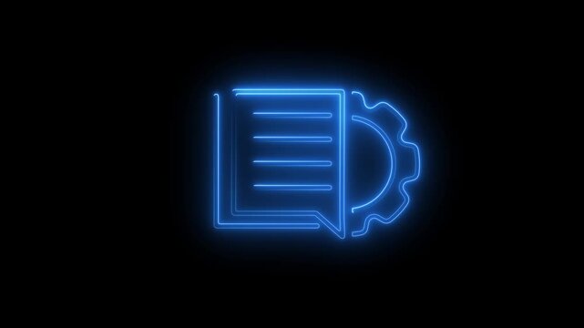 Engineering, development and innovation technology icon in outline design. Animation, micro animation, cartoon, web site.technology icon.4k video