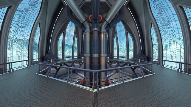 ミサイル発射基地　3DCGレンダリング