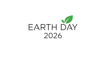 Fototapeta premium Earth Day 2026 eco friendly celebration green leaf logo symbol eco friendly green leaf ecological aw
