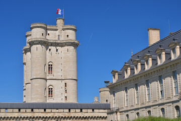 Fototapeta premium Château de Vincennes near Bois de Vincennes under sunny sky in Paris, France, April 24, 2026