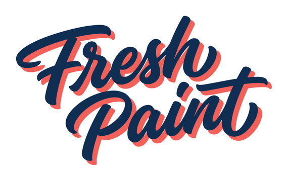 Fresh Paint hand-lettered typography with a bold script font and a vibrant drop shadow effect