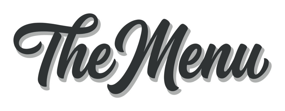 The Menu text lettering with shadow effect, a stylish script font vector illustration for restaurant and cafe designs