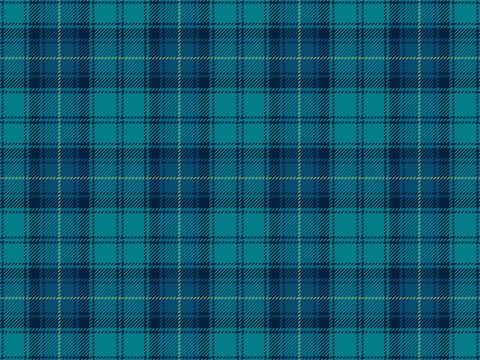 Teal navy blue Scottish tartan plaid seamless pattern &ndash; Classic heritage plaid check fabric texture background for corporate branding and stationary
