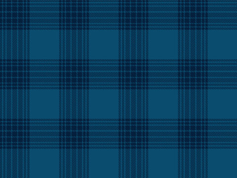 Cobalt blue cyan Scottish tartan plaid seamless pattern &ndash; Classic heritage plaid check fabric texture background for casual menswear