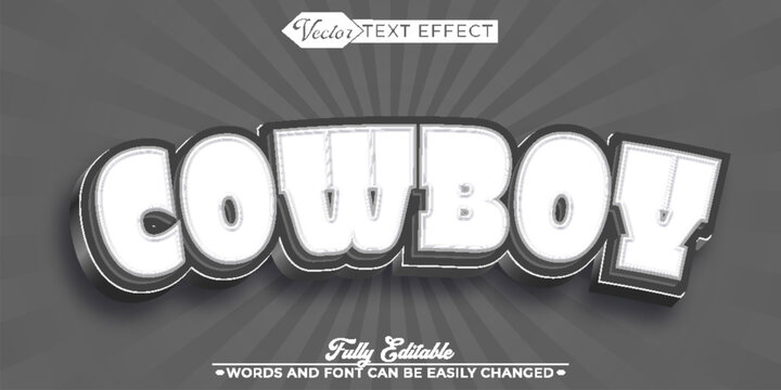 Wild Cowboy Western Frontier Typography Vector Fully Editable Smart Object Text Effect