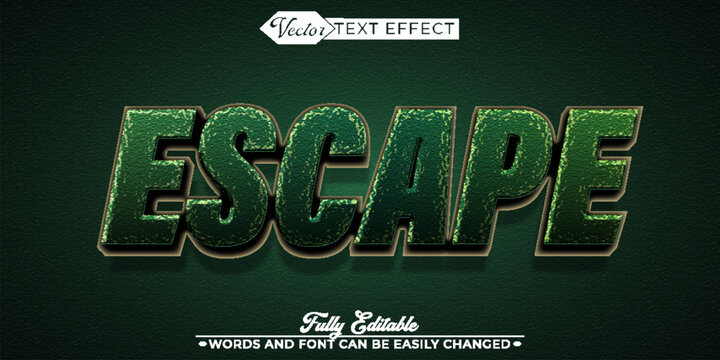 Urgent Escape Survival Breakout Typography Vector Fully Editable Smart Object Text Effect