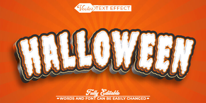 Spooky Halloween Horror Celebration Typography Vector Fully Editable Smart Object Text Effect