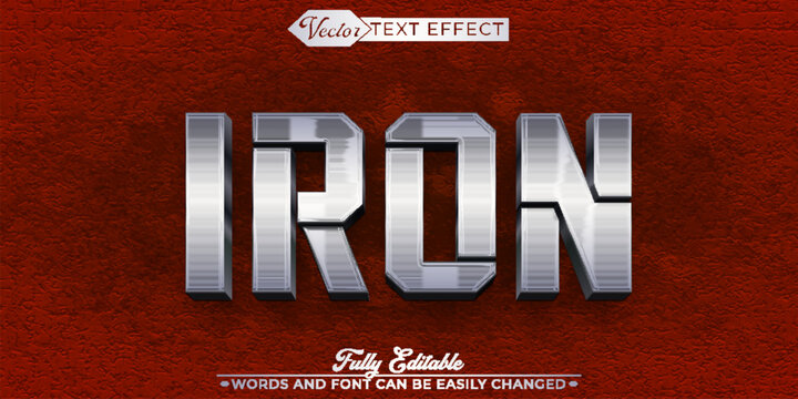 Strong Iron Metal Industrial Typography Vector Fully Editable Smart Object Text Effect