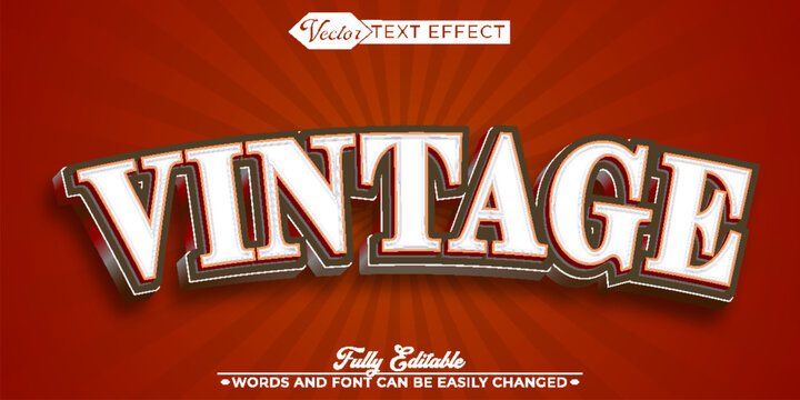 Classic Vintage Retro Antique Typography Vector Fully Editable Smart Object Text Effect