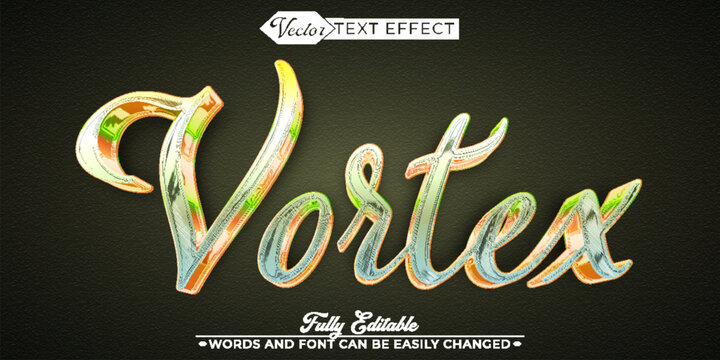 Powerful Vortex Spiral Energy Typography Vector Fully Editable Smart Object Text Effect