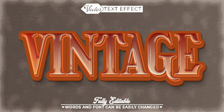 Classic Vintage Retro Antique Typography Vector Fully Editable Smart Object Text Effect