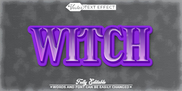 Mystical Witch Magic Spell Typography Vector Fully Editable Smart Object Text Effect